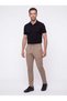 Beige Slim Fit Jogger Sports Pants with Side Pockets