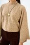 Women's Bat Sleeve Short Knitwear Sweater Mink - 6