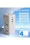 وصلة كهربائية متعددة المنافذ بطول 2 متر مع 2 مقبس تيار متردد بريطاني و2 منفذ USB ومنفذ Type-C، مزودة بمفتاح تشغيل بلمسة واحدة - 2