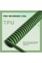 C01 Coiled Keyboard Cable, Pro Custom USB-C Aviator Cable-Green - 3