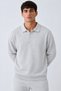 Men's Polo Collar Buttoned Knitwear A.Gray Sweater - 2