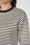 Women's Striped Crew Neck Long Sleeve Oversize Sweatshirt - 7