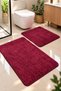 Large Size Thick Premium Shaggy Non-Slip Washable Soft Double Plush Bath Mat Bathroom Rug Bath Mat Set Bathroom Decor Home Decor (50X60+60X100 cm)