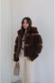Brown Leather Detailed Teddy Coat - 4