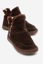 Genuine Leather Fur Detailed Women's Boots Brown Suede Solveig