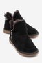 Genuine Leather Women's Boots with Fur Detail Black Suede Solveig