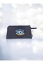 Arts Safira Navy Blue Embroidered Multi-Purpose Mini Bag Zippered Makeup and Accessory Bag
