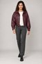 Women's burgundy leather jacket - belt detailed oversize leather jacket - 3