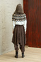 Coffee Velvet Asymmetric Skirt - 5