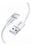كابل من النوع C بطول 1 متر، كابل شحن سريع USB A إلى USB C مضفر بقوة 18 واط باللون الأبيض