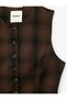 Plaid Vest Slim Fit Buttoned Crew Neck Sleeveless - 3