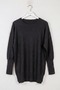 Black Round Neck Glittery Slit Casual Long Back Oversize Knitwear Sweater 75 68 - 2