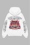 Classic Auto Shop Printed Oversize Unisex White Hoodie