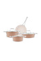 Swiss Crystal 0 Oil-Resistant, Non-Stick, Marly 7-Piece Cookware Set, Cappuccino.