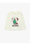 Licensed Hello Kitty Printed Cotton Crew Neck Long Sleeve T-Shirt