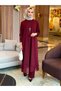 Seasonal Crystal Knitted Fabric and Chiffon Detailed Yüsra Set