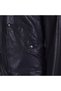 Men's Black Leather Jacket with Removable Fur-Look Collar - 5