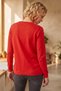 Red Round Neck Long Sleeve Stoned Slit Casual Knit Sweater 60 58 - 8