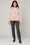Women's Beige Oversize Hooded Plush Sweatshirt with Pockets