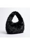 Black Plush Women's Clutch Bag—Soft, Fur-Lined Mini Shoulder Bag CANEDR08 - 2