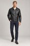 Men's black zippered regular fit fur-lined jacket - 4