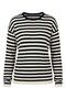 Cream and Navy Striped Liya Knit Sweater with Lycra - 2