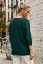 Dark Green Boat Neck 3/4 Sleeve Thin Collar Casual Basic Knitwear Sweater 67 64 - 8