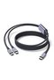كابل نوع C ثنائي الوظيفة بطول 1.5 متر، شحن سريع USB C بقوة 140 واط لعدة أجهزة