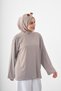 Women's Crew Neck Slim Line Long Sleeve T-Shirt Brown - 4