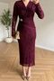 Sim Embroidered Tulle Sleeves Draped Evening Dress - 5