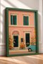 Rome Pizza Tabletop Sign with Facade and Classic Car Frame Table Italy Poster Wall Decor Itn028 - 2