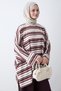 Striped Shoulder Scarf Plum Set - 5