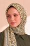 Anadaolu Motif Pattern Beige-Camel Soft Foulard Scarf 90X90 cm - 2
