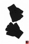 Unisex Children's Black Fingerless Gloves 9-15 Years Old Girls Boys Winter Knit Knitted Cut-Out Finger Half Finger Gloves Flexible Soft Textured Daily Use - 2