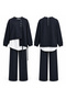 Luna Pants Suit with Shirt Detail on the Inside 920 Navy Blue - 4
