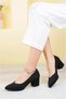 Women's Short Laceless Elegant Suede Comfortable Heeled Shoes