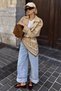 Anadaolu Motif Pattern Beige-Camel Soft Foulard Scarf 90X90 cm - 3