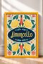Limoncello Written Lemon and Flower Pattern Framed Painting Italy Poster Wall Decor Itn031 - 3