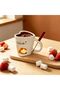 200ml Ceramic Heart-Shaped Chocolate Melting Cup with Fork - 6