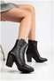 Women's Plain High Stitching Cowboy Heeled Zippered Comfort Boots - 2