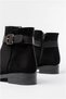 Women's Accessory Buckle Durable Suede Zippered Boots - 5