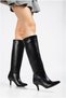 Women's Balanced Long Wrinkled Patent Leather Durable Boots