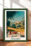 Countryside in Zeytinlikte Village Table Setting Framed Painting Italy Poster Living Room Kitchen Wall Decor Itn050