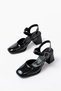 Women's Office Patent Leather Open-Back Heeled Shoes - 3