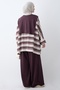 Striped Shoulder Scarf Plum Set - 3