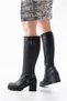 Women's Zippered Balanced Thick Buckle Accessory Heeled Boots - 3