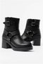 Women's Accessory Buckle Soft Thick Heeled Zippered Comfort Boots