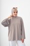 Women's Crew Neck Slim Line Long Sleeve T-Shirt Brown - 2
