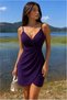 Double-Breasted Mini Draped Collar Strap Dress - 3