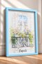 Naples Written Floral Wrought Iron Balcony Framed Painting Italy Poster Wall Decor Itn053 - 2